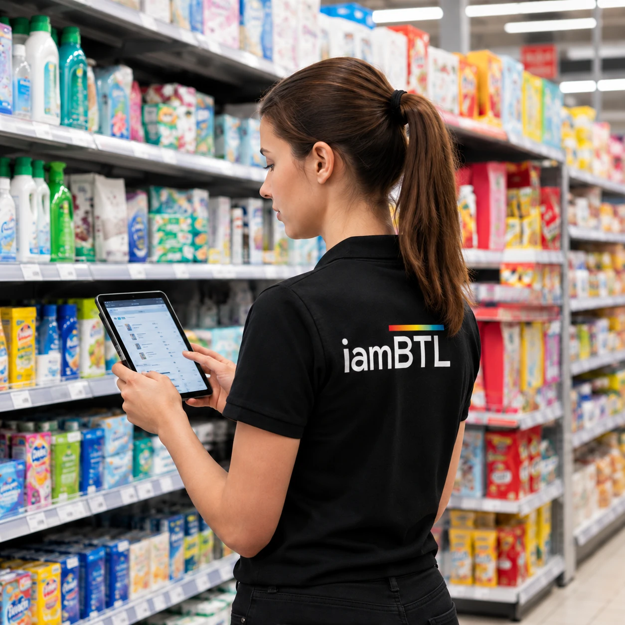 Мерчендайзер iamBTL работает с полкой в магазине